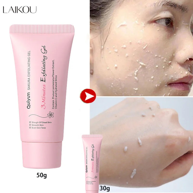 Gel exfoliante facial Sakura, hidratante, nutritivo y reparador. Crema facial para el cuidado de la piel. 30 g/50 g.