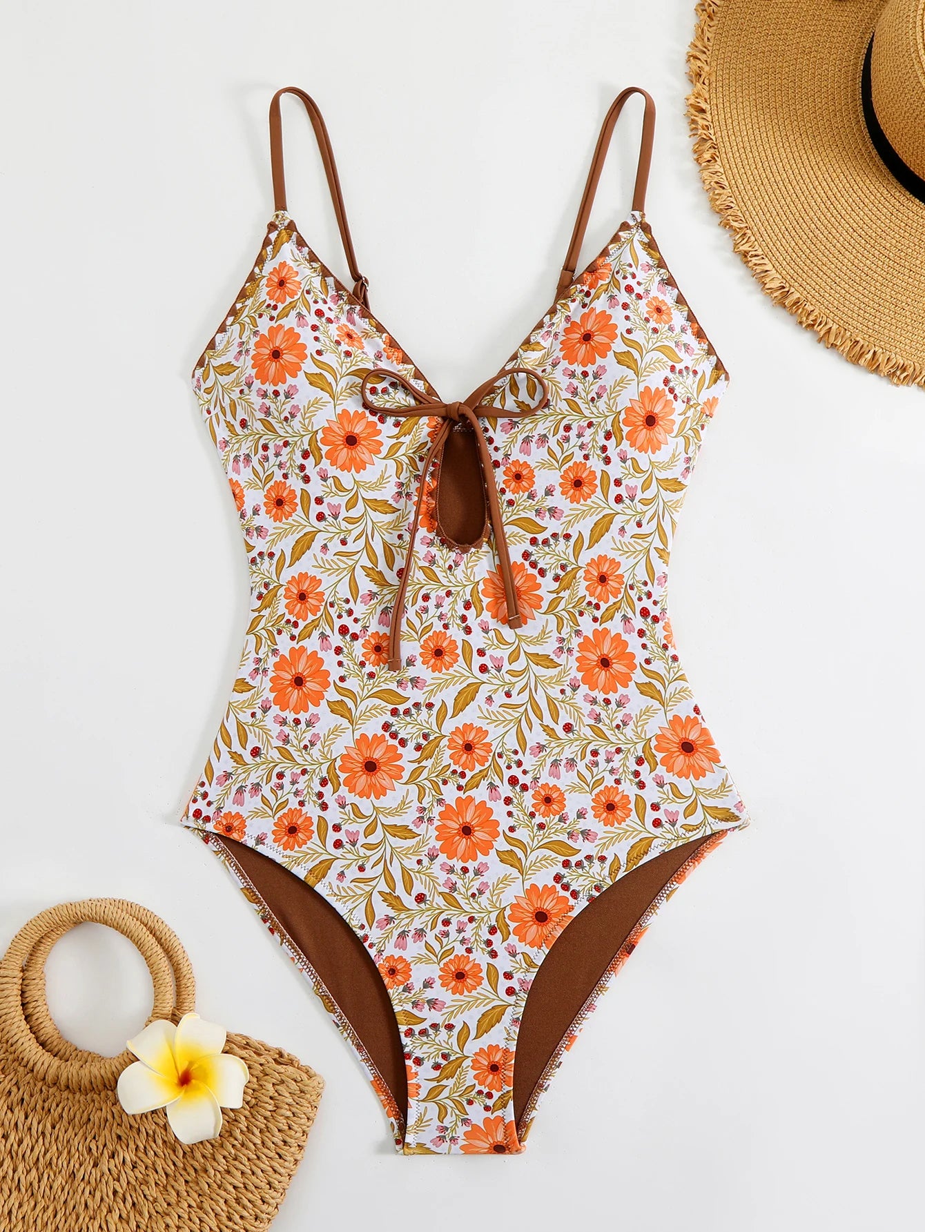 Maillot de bain une pièce imprimé 2026 pour femme, à lacets, body push-up, monokini, tenue de plage d'été