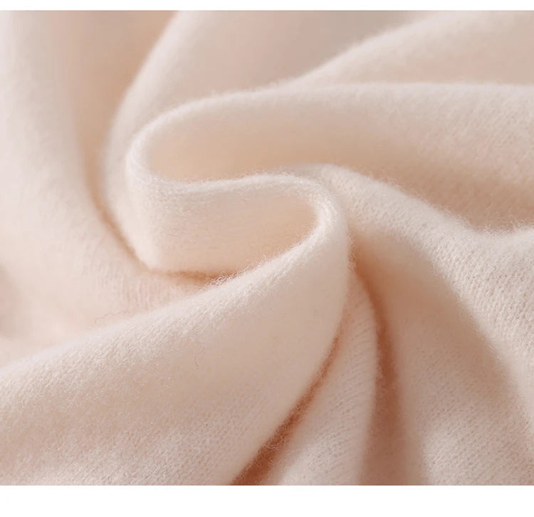 Pull 100 % laine mérinos pour femme, grande taille jusqu'à 5XL, col demi-lune, maille ample, manches longues, finitions cachemire.