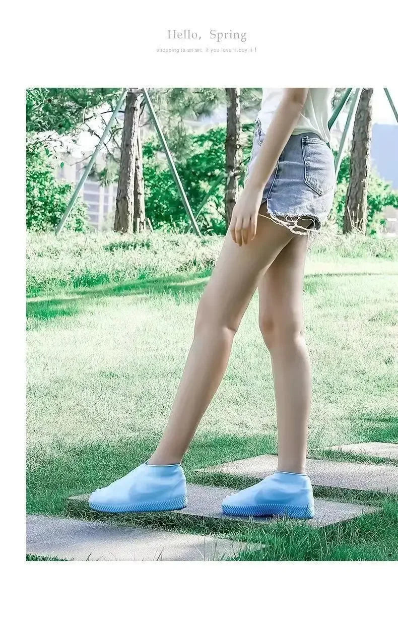 1 paire de couvre-chaussures imperméables en silicone, résistants aux irrégularités du bord, pour bottes de pluie, accessoires pour les journées pluvieuses en extérieur