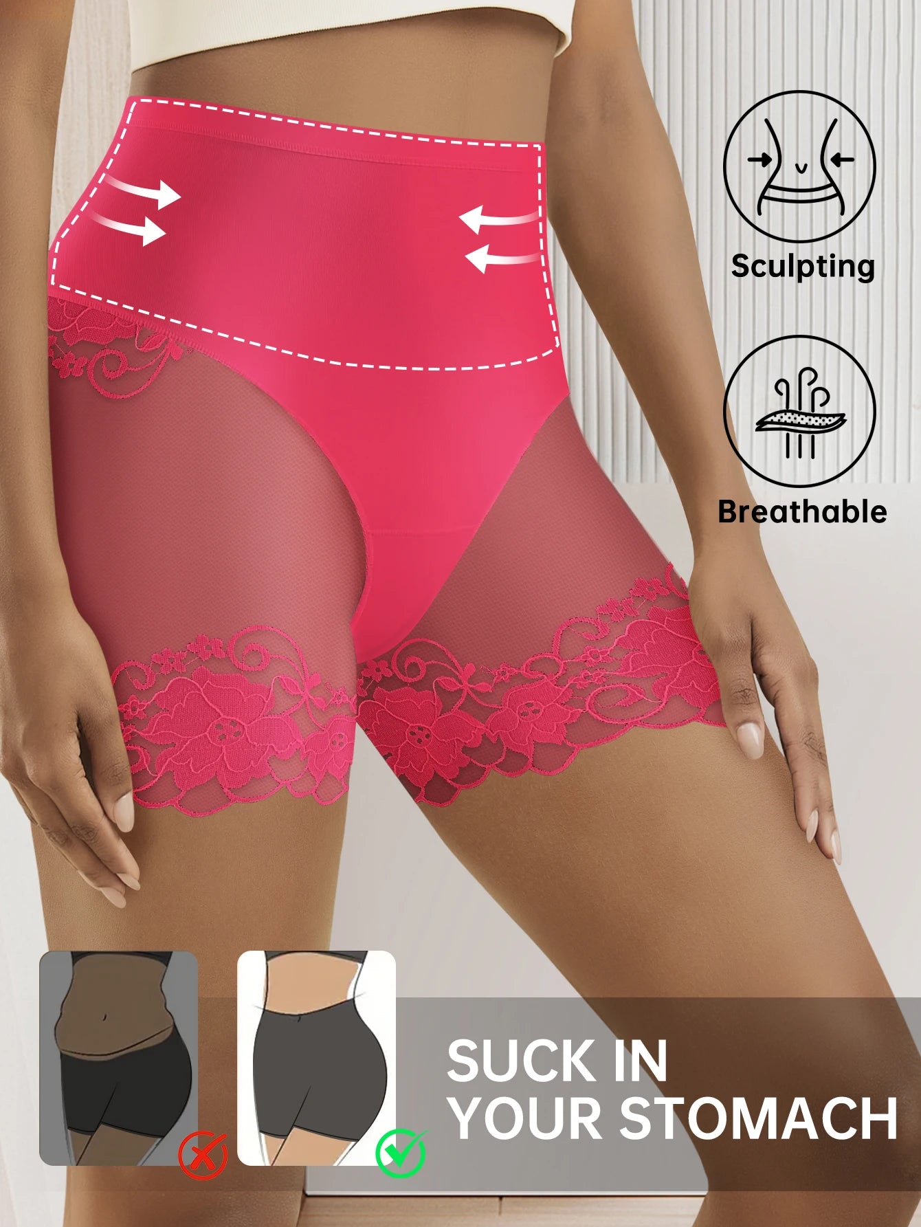 Lot de 2 culottes shorty transparentes pour femmes - Confortables, taille mi-haute, respirantes, ne roulent pas, idéales pour les soirées en amoureux et au quotidien