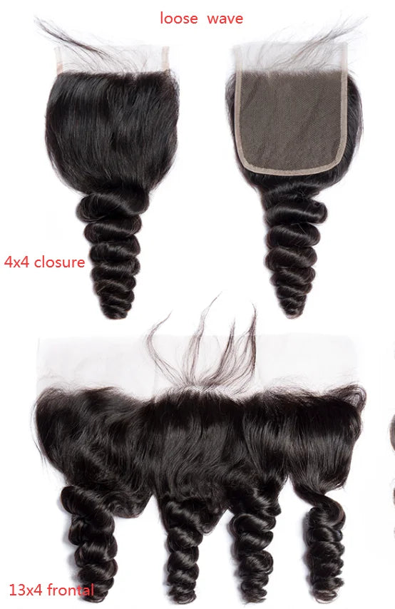 Lace Frontale transparente HD 12A en dentelle 13x4, effet ondulé, fermeture 4x4, cheveux humains brésiliens, effet bouclé crépu et lisse.