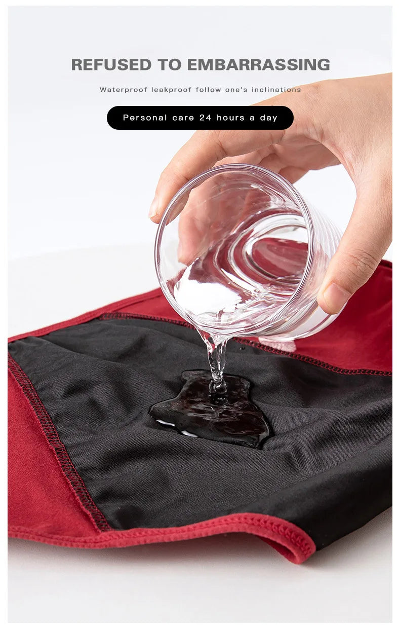 Lot de 3 culottes menstruelles pour femmes, anti-fuites, en coton, absorbantes, physiologiques, pour les règles.