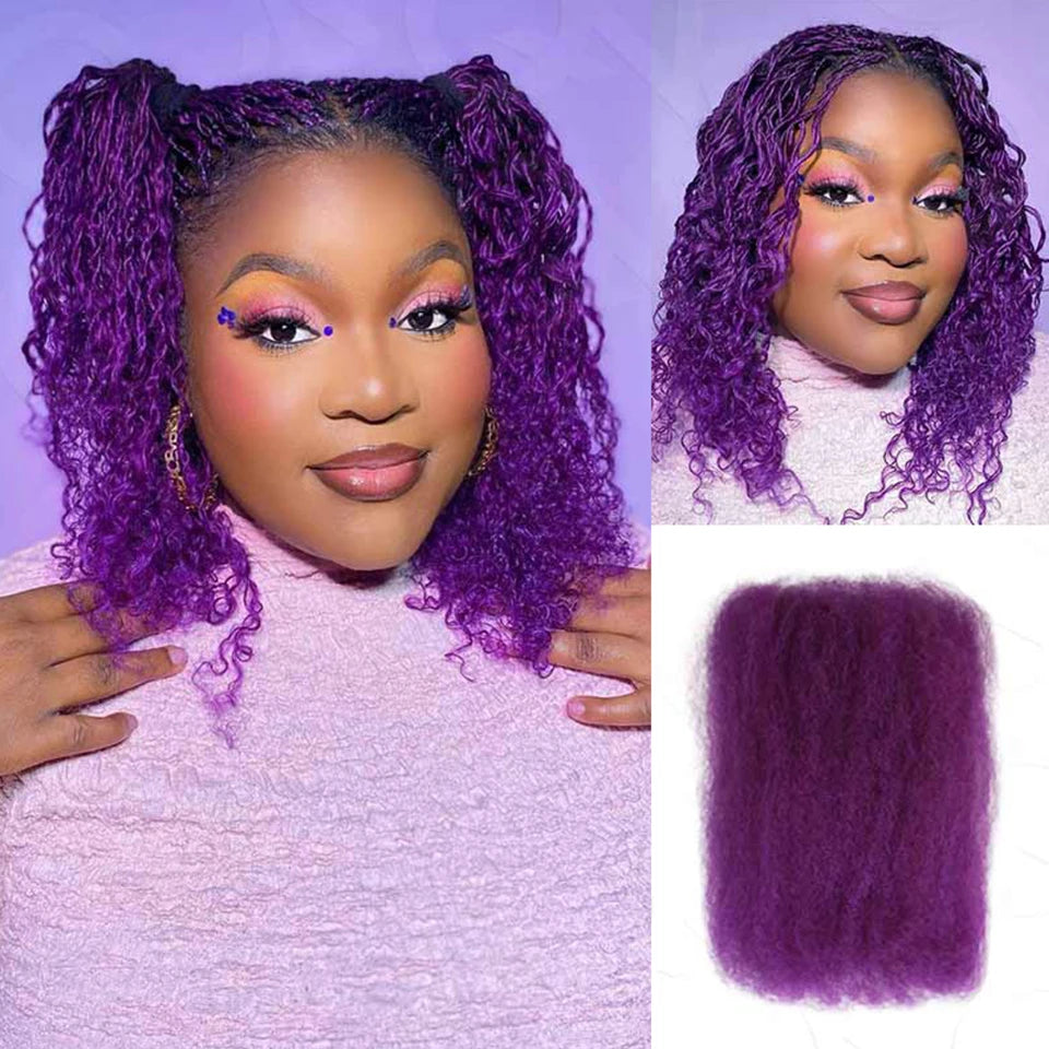 Cheveux Black Pearl Top QVR péruviens crépus bouclés mini twist 50 g/pièce, cheveux humains crépus afro en vrac pour tresses, 100 % cheveux Remy.