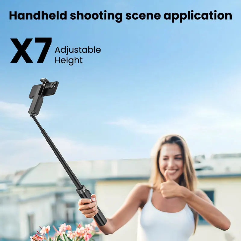 Perche à selfie portable AOCHUAN Smart M3 équipée d'un suivi IA et d'une rotation à 360° sans angle mort pour les photos sur smartphone