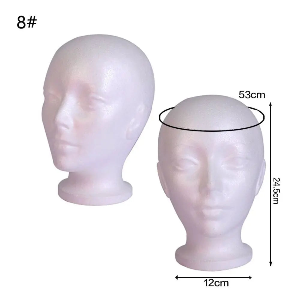 1PC Foam Wig Head Model Mannequin Dummy Wig Glasses Hat Display Stand Rack Hairpieces Stand Holder Female Head Model Wig Display