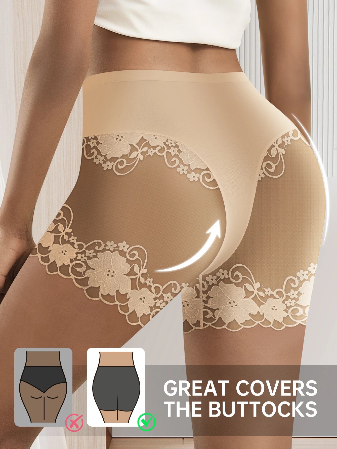 Lot de 2 culottes shorty transparentes pour femmes - Confortables, taille mi-haute, respirantes, ne roulent pas, idéales pour les soirées en amoureux et au quotidien