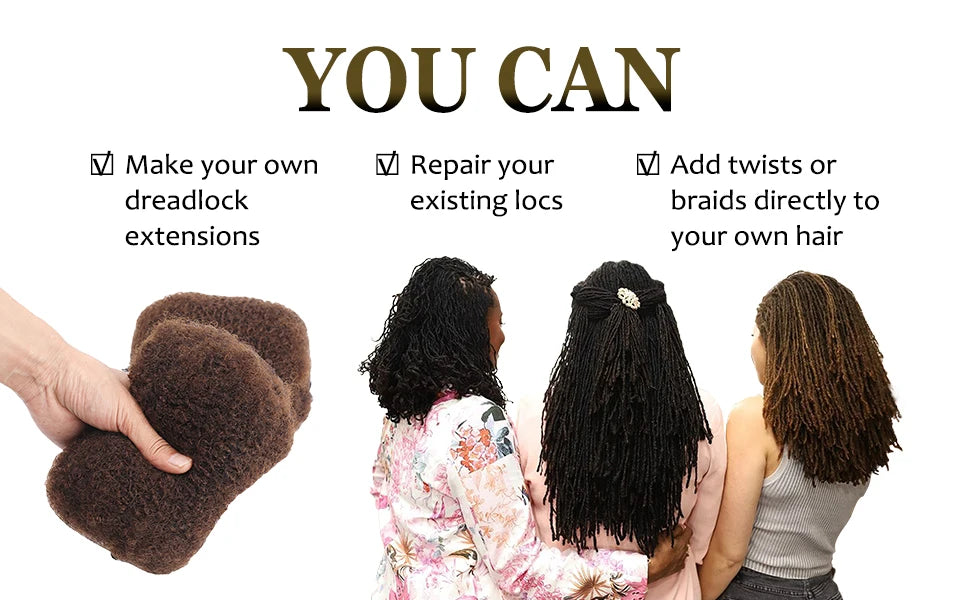 Cheveux Black Pearl Top QVR péruviens crépus bouclés mini twist 50 g/pièce, cheveux humains crépus afro en vrac pour tresses, 100 % cheveux Remy.