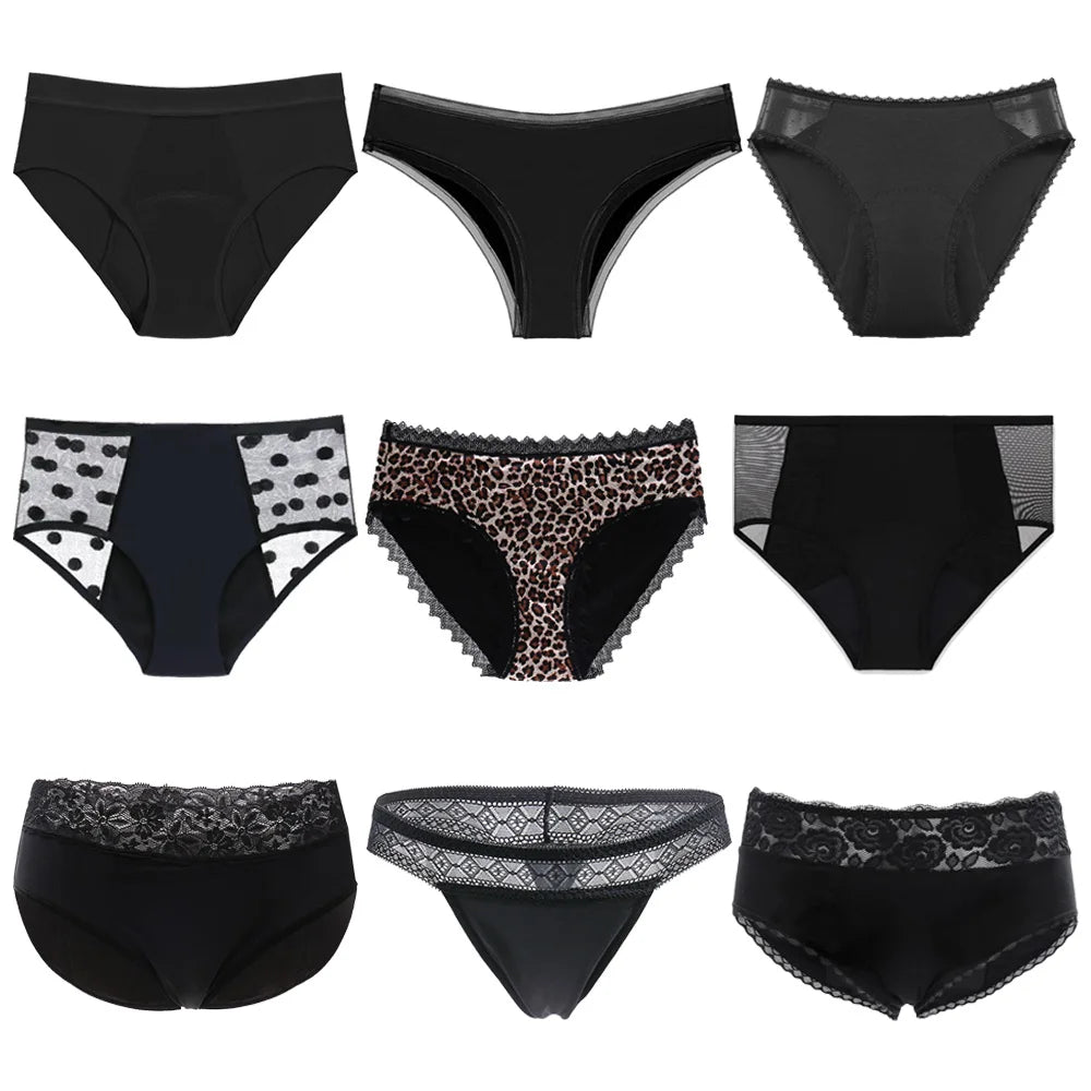 Culottes menstruelles respirantes, 4 couches, anti-fuites, en fibre de bambou, pour flux abondant, absorption rapide.