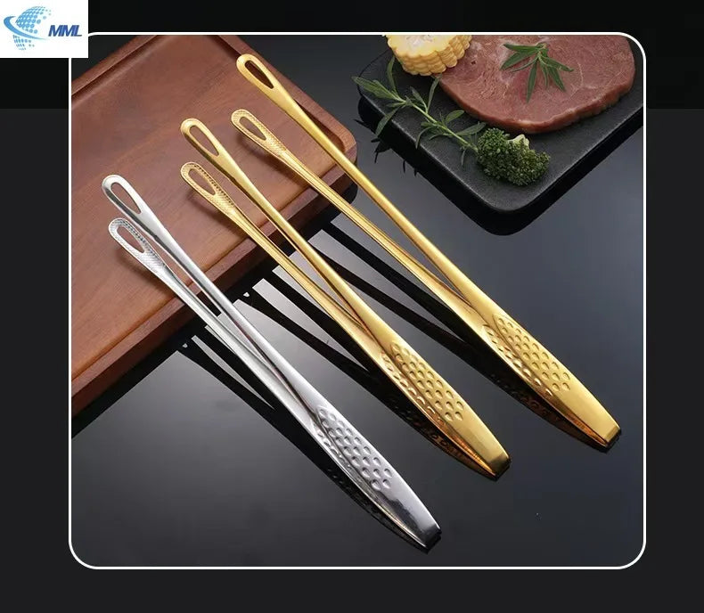 Pinces à barbecue en acier inoxydable, pinces à aliments, pinces à steak, pinces à pain, ensemble d'ustensiles de cuisine antidérapants, petits outils et accessoires