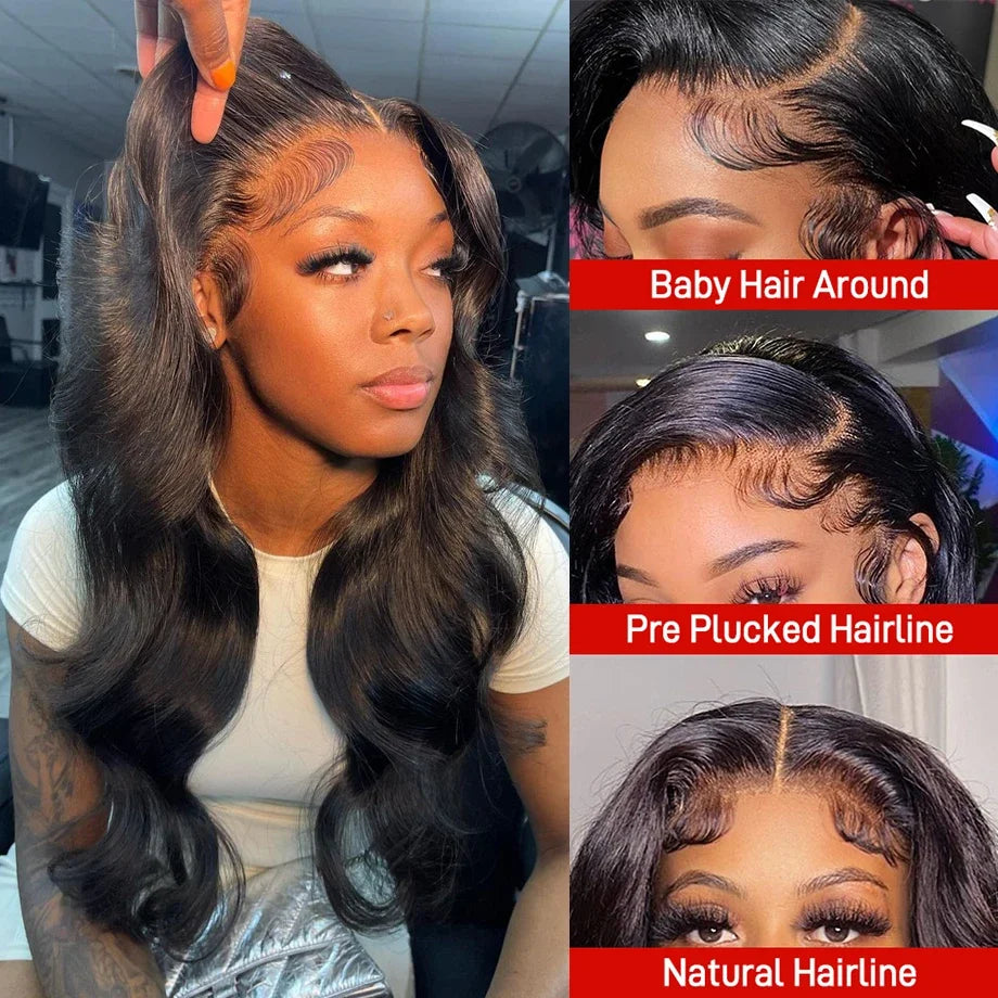 Perruque Lace Frontale Transparente HD 13x6, ondulée, en cheveux humains Remy, densité 250, 30 à 40 pouces, pour femmes noires