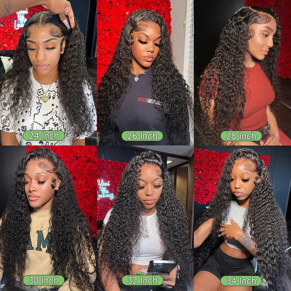 Perruque Lace Frontale HD 13x6, ondulations profondes, densité 250, cheveux humains bouclés 100% pré-épilés, style Water Wave, pour femmes noires brésiliennes
