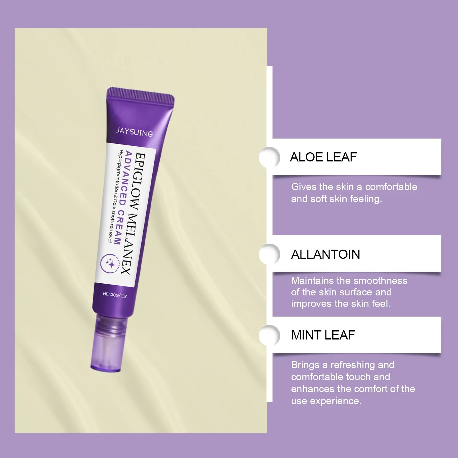 Subtle Glow Velvet Cream Creates a soft-focus effect that visually evens skin tone for a silky, polished appearance