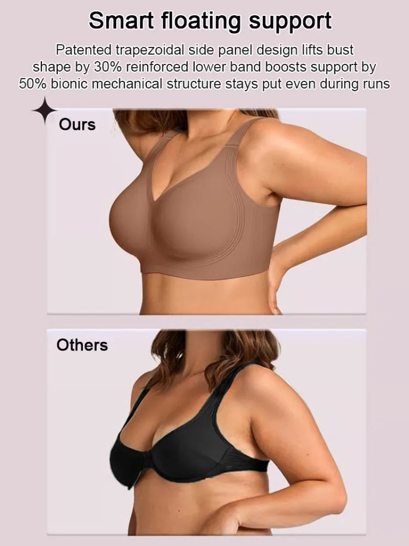 Soutien-gorge push-up sans armatures, sous-vêtements confortables et sans coutures pour femme, doux, respirant et hypoallergénique, sans armatures, idéal au quotidien.