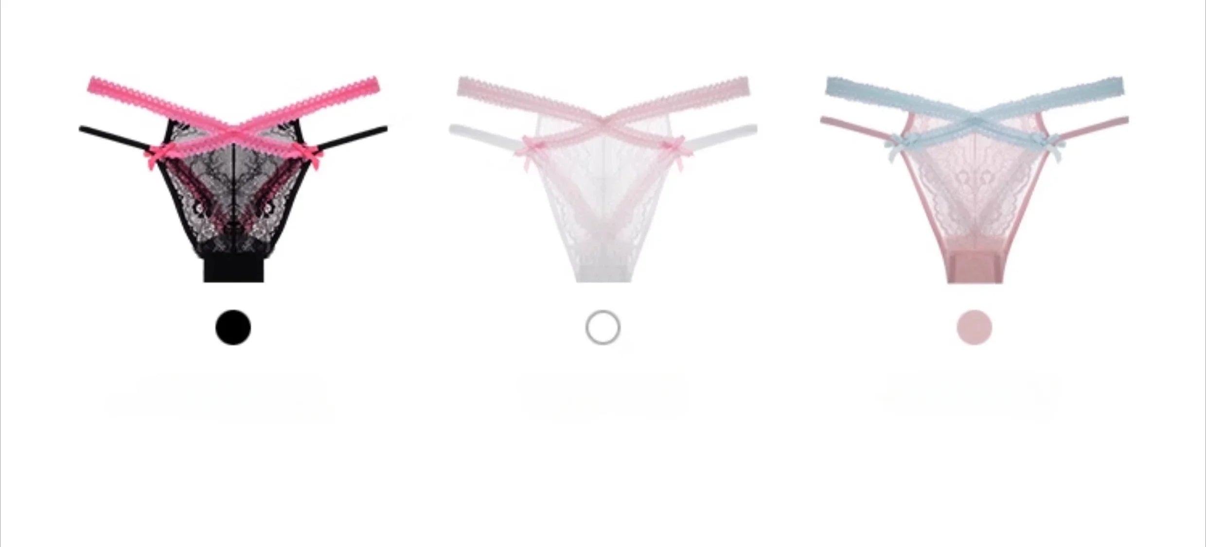 Culotte sexy pour femme SP&CITY, taille basse, avec nœud transparent et entrejambe en coton doux et fin, ornée de dentelle et de bandes croisées.