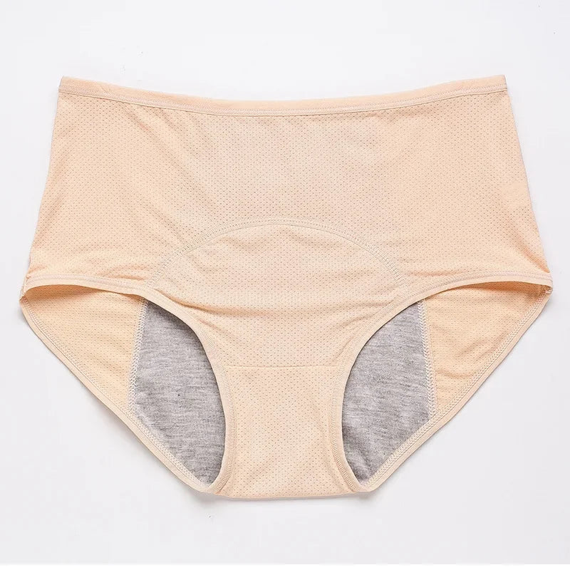 Lot de 2 culottes physiologiques pour femmes, culottes menstruelles anti-fuites, taille mi-haute, en soie glacée.