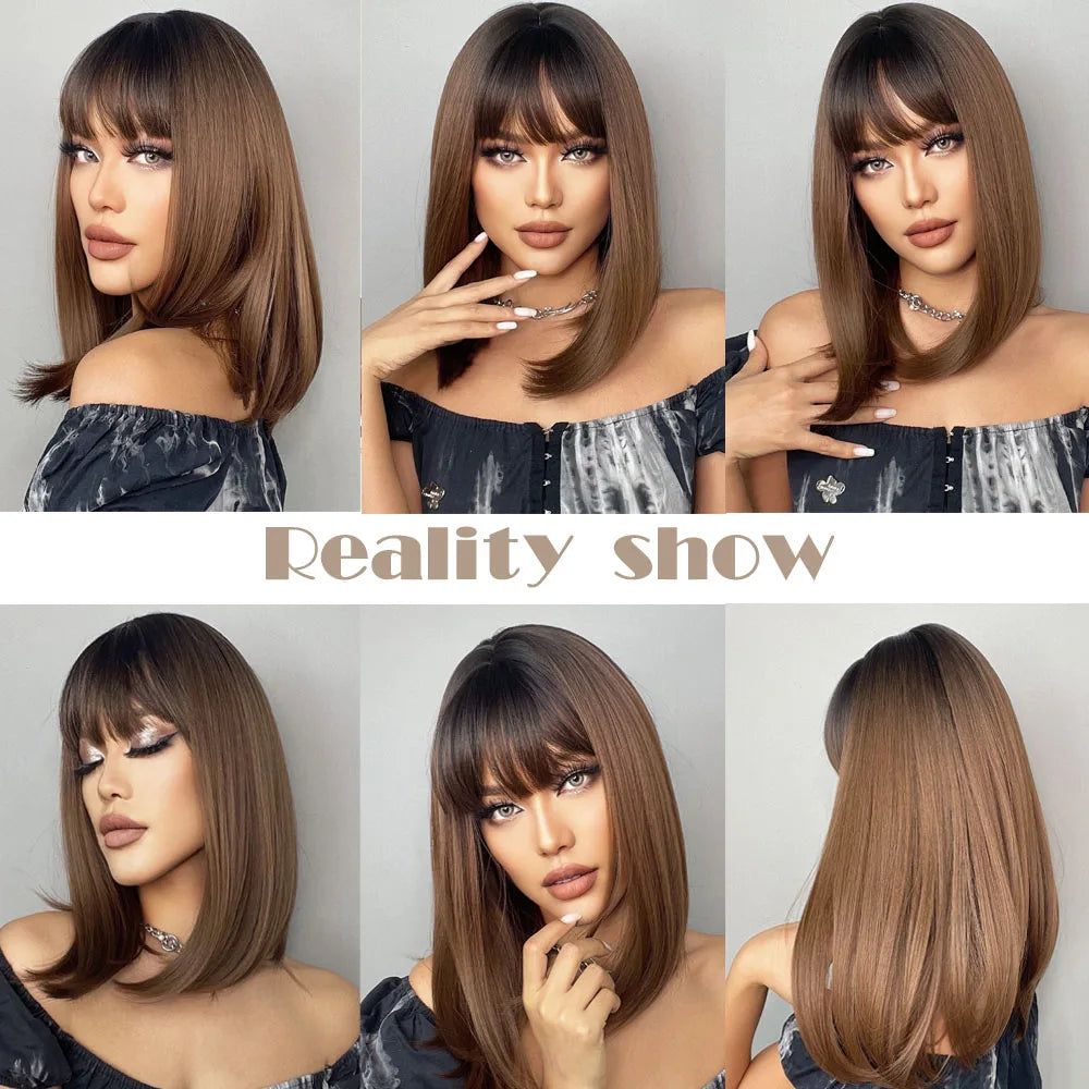 Perruque synthétique blanche, blonde et grise avec frange, coupe courte et lisse, idéale pour le cosplay et le quotidien. Cheveux naturels et résistants à la chaleur.