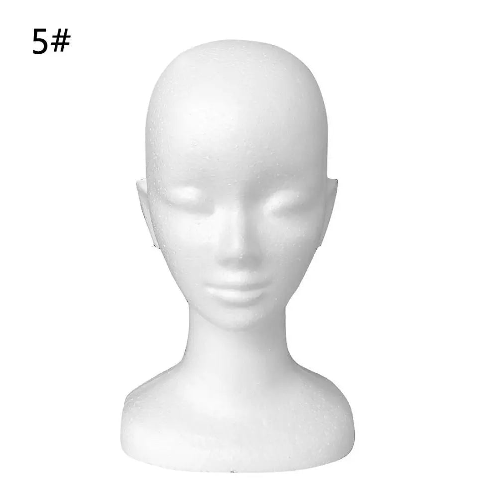 1PC Foam Wig Head Model Mannequin Dummy Wig Glasses Hat Display Stand Rack Hairpieces Stand Holder Female Head Model Wig Display