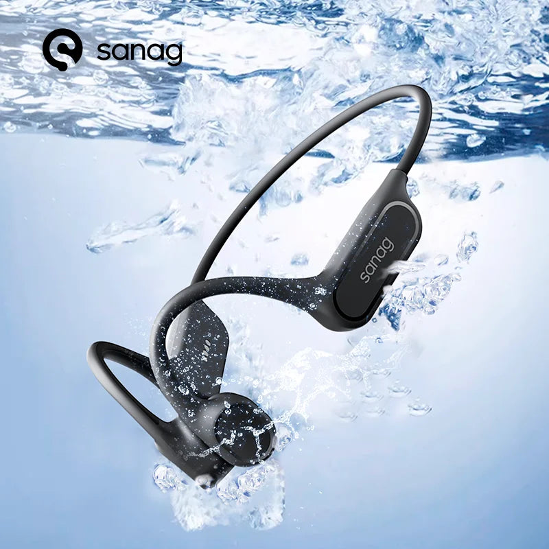 Écouteurs Bluetooth à conduction osseuse Sanag B33S, oreille ouverte, IPX8, pour la natation, mémoire de 32 Go, sans fil, compatibles MP3.