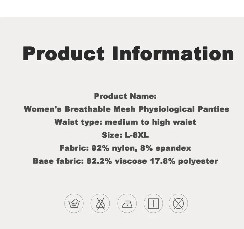 Lot de 2 culottes physiologiques pour femmes, culottes menstruelles anti-fuites, taille mi-haute, en soie glacée.