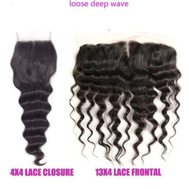 Lace Frontale transparente HD 12A en dentelle 13x4, effet ondulé, fermeture 4x4, cheveux humains brésiliens, effet bouclé crépu et lisse.