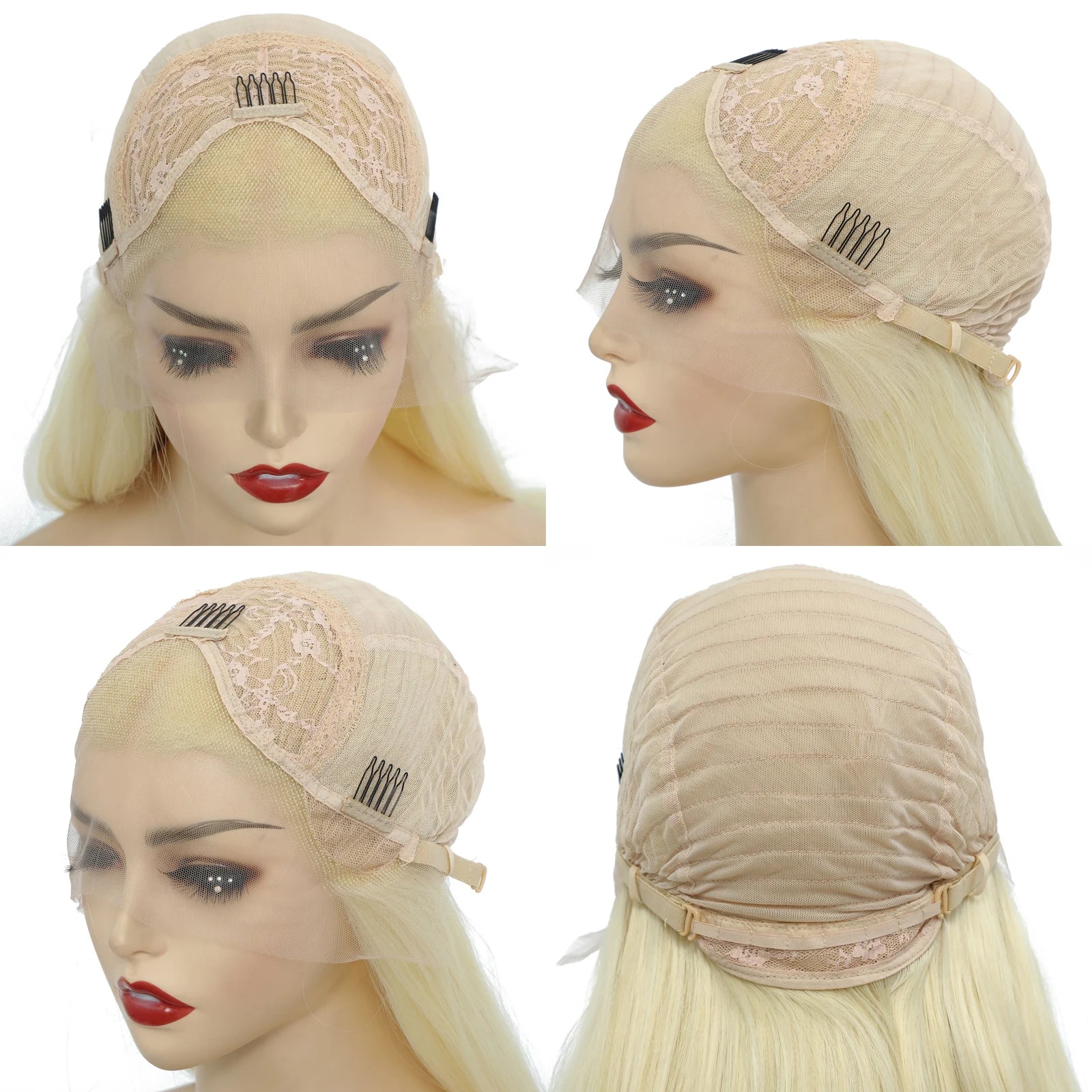 RONGDUOYI Perruque rose dégradée, lisse, avec lace front, cheveux naturels longs et raides, perruque synthétique en fibre chauffante violette pour cosplay