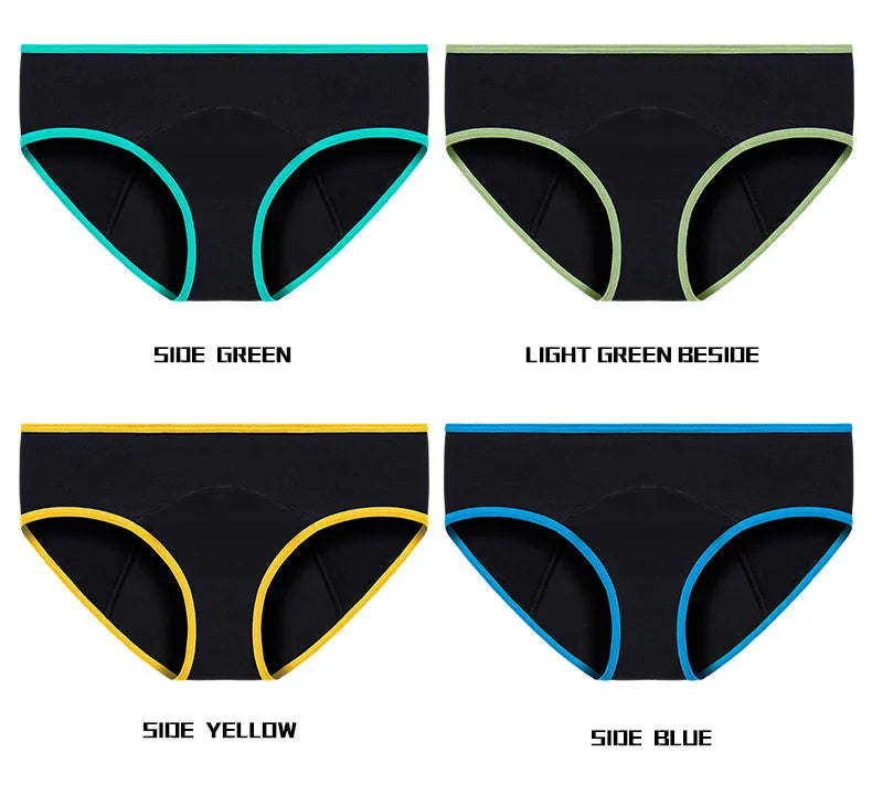 Lot de 3 culottes menstruelles pour femmes, anti-fuites, en coton, absorbantes, physiologiques, pour les règles.