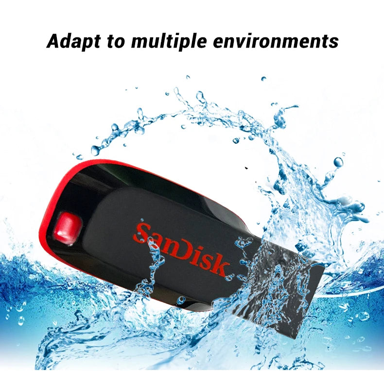 Clé USB SanDisk Cruzer Blade originale 16 Go, 32 Go, 64 Go, 128 Go, disque de stockage USB portable pour ordinateur