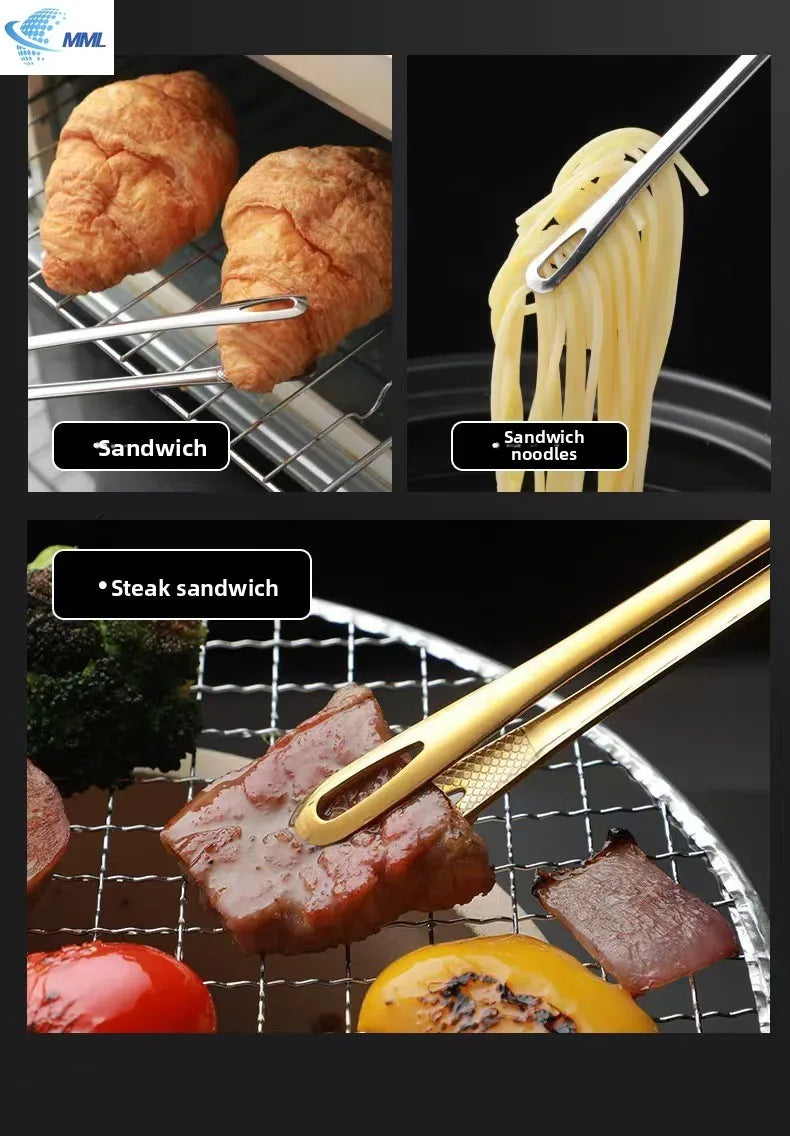 Pinces à barbecue en acier inoxydable, pinces à aliments, pinces à steak, pinces à pain, ensemble d'ustensiles de cuisine antidérapants, petits outils et accessoires