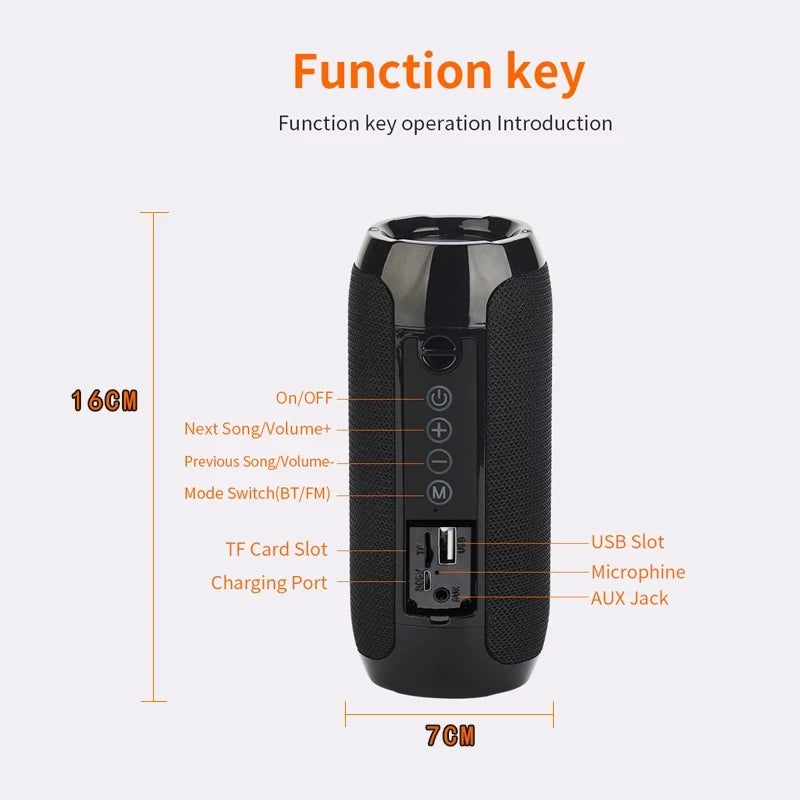 Enceinte Bluetooth portable sans fil Caixa De Som Blutooth Music Sound Box pour radio FM subwoofer audio Bluetooth mains libres Baffe