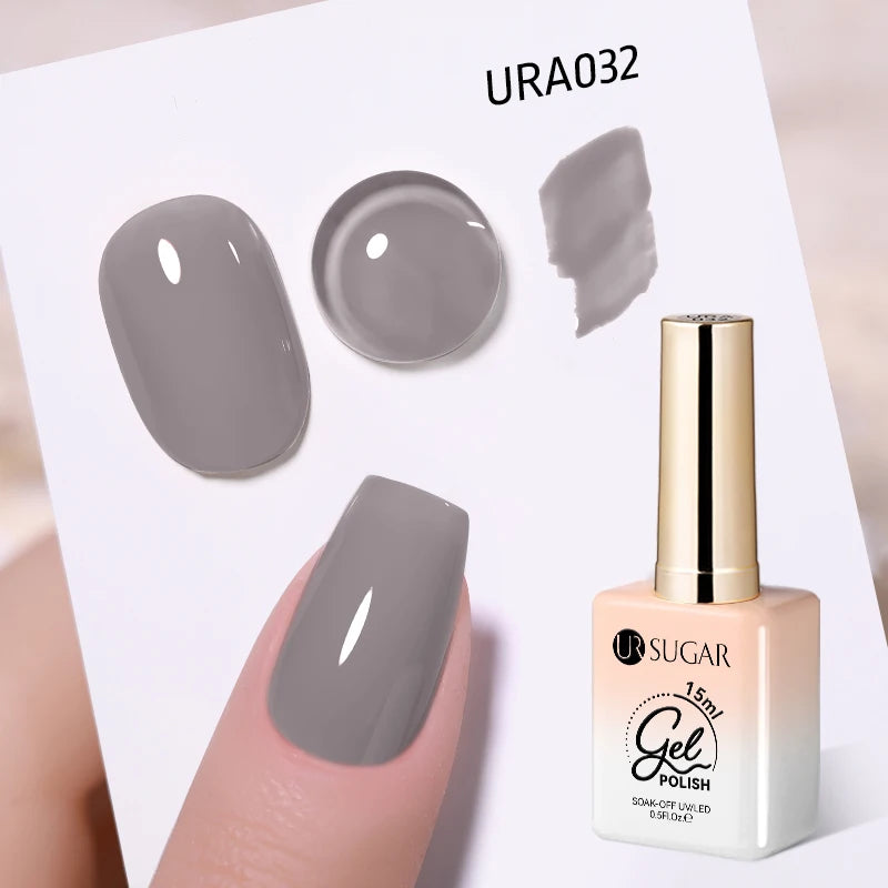 Vernis gel semi-permanent UR SUGAR 15 ml, couleur blanc laiteux translucide, effet gelée, UV, semi-permanent, pour nail art, à dissoudre. Dernière tendance.
