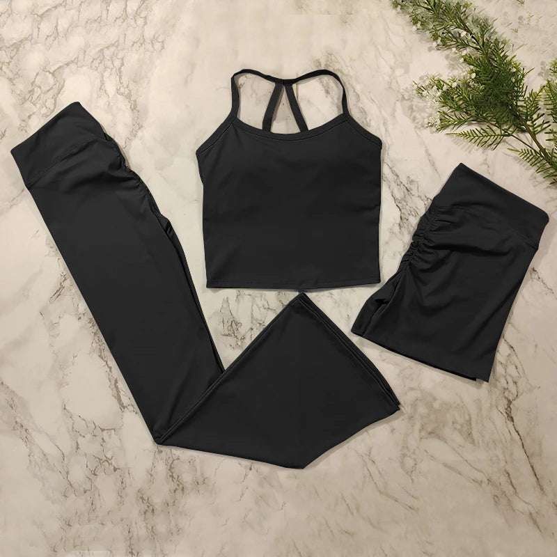 Ensemble de yoga 2 pièces pour femme, survêtement de sport, tenue de Pilates et fitness, soutien-gorge push-up et legging.