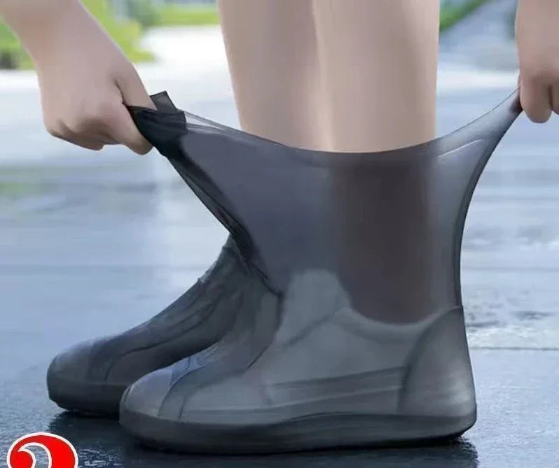 1 par de cubrezapatos impermeables de silicona, resistentes a los labios, de goma, para botas de lluvia, accesorios para exteriores en días lluviosos.