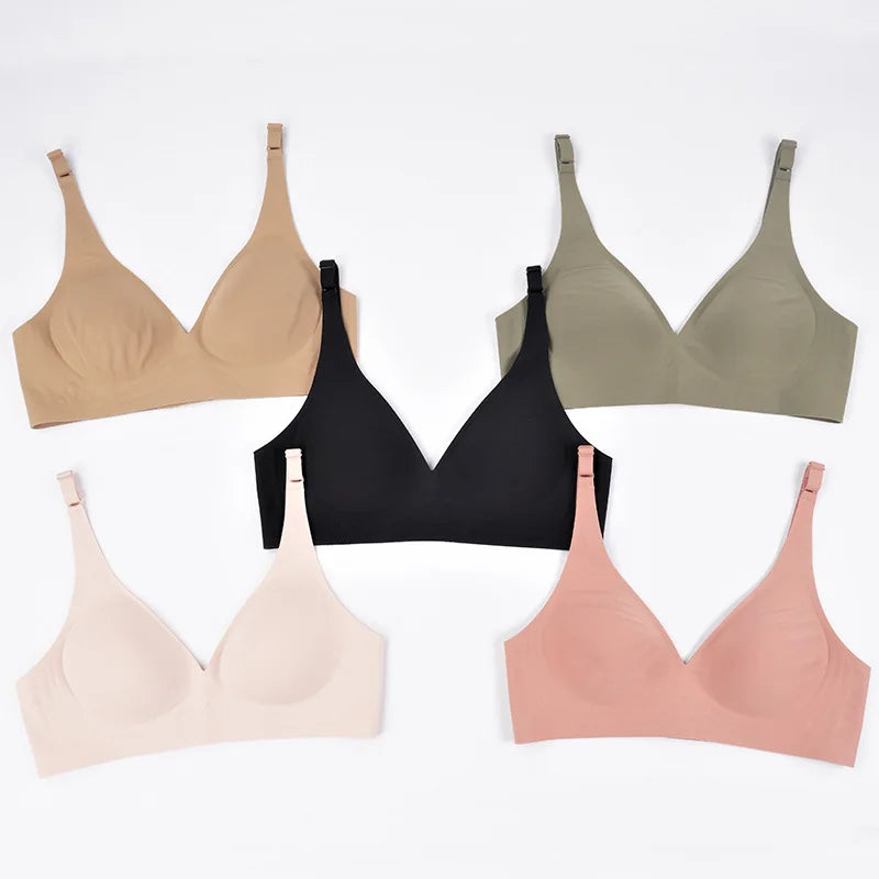 Soutien-gorge sexy sans coutures et sans armatures, soutien-gorge ajustable, sous-vêtements féminins, brassière rembourrée push-up, lingerie intime