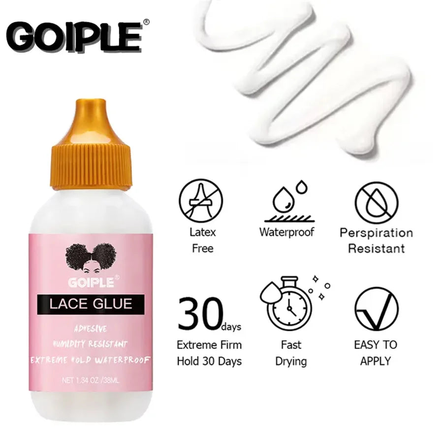 Spray fondant à séchage rapide, imperméable et puissant, dissolvant pour colle à perruque, cire lissante en bâtonnet, gel ou outil pour contrôler les frisottis et la ligne des cheveux.