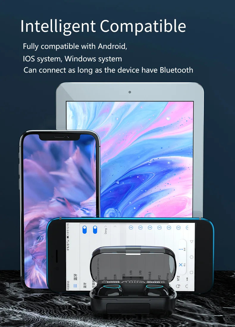 Nouveauté : Écouteurs sans fil M10, son parfait et haute qualité, idéaux pour le sport, les jeux et la musique. Écouteurs Bluetooth avec batterie externe.