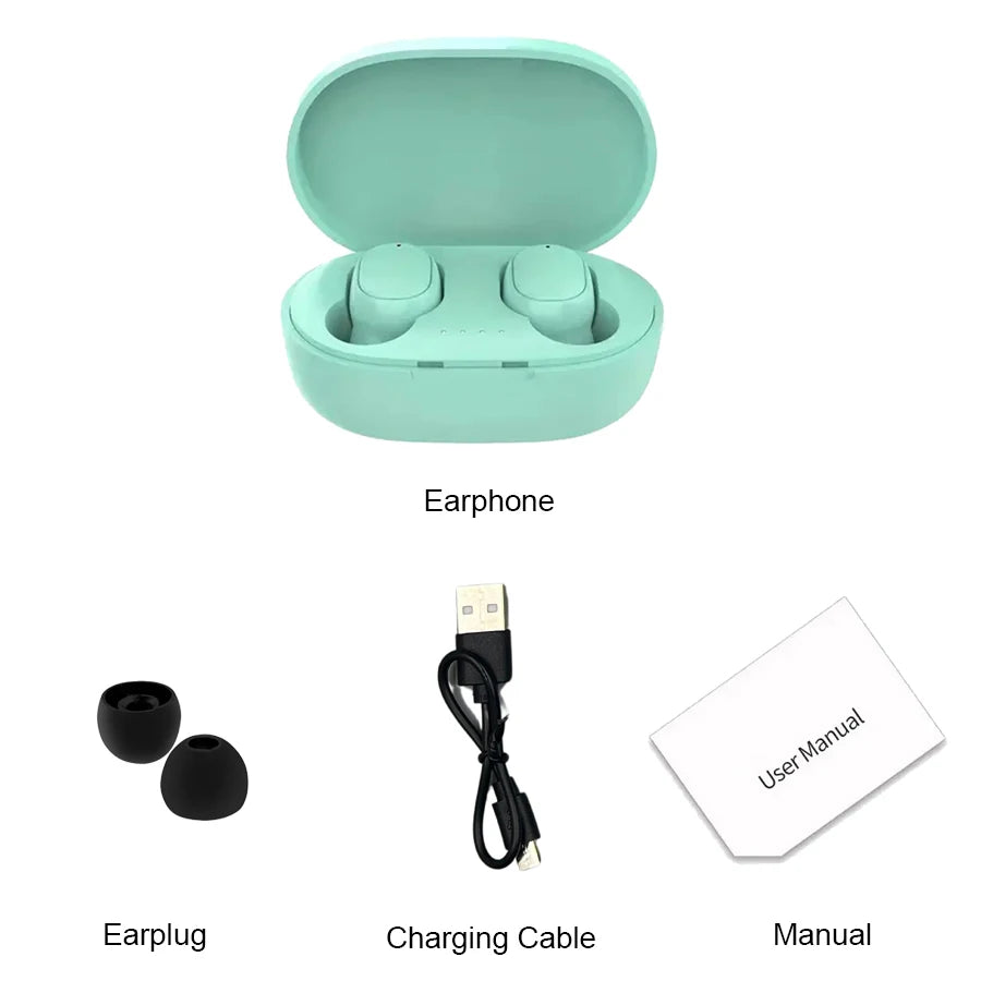 Écouteurs intra-auriculaires Bluetooth sans fil TWS A6S avec réduction de bruit et micro pour Huawei, Xiaomi et Redmi