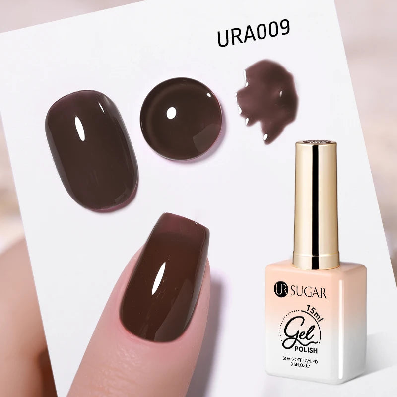 Vernis gel semi-permanent UR SUGAR 15 ml, couleur blanc laiteux translucide, effet gelée, UV, semi-permanent, pour nail art, à dissoudre. Dernière tendance.