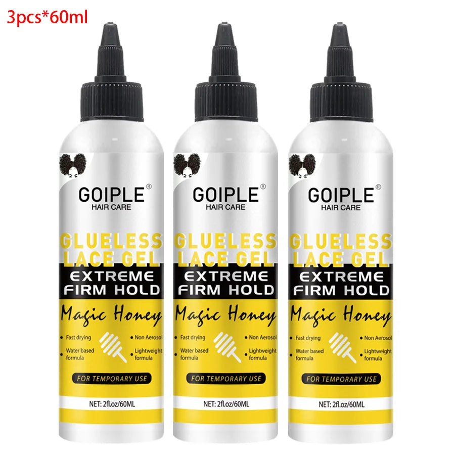 GOIPLE Gel pour perruque lavable sans colle, 59 ml, tenue extrême, séchage rapide, formule naturelle, adhésif pour usage temporaire