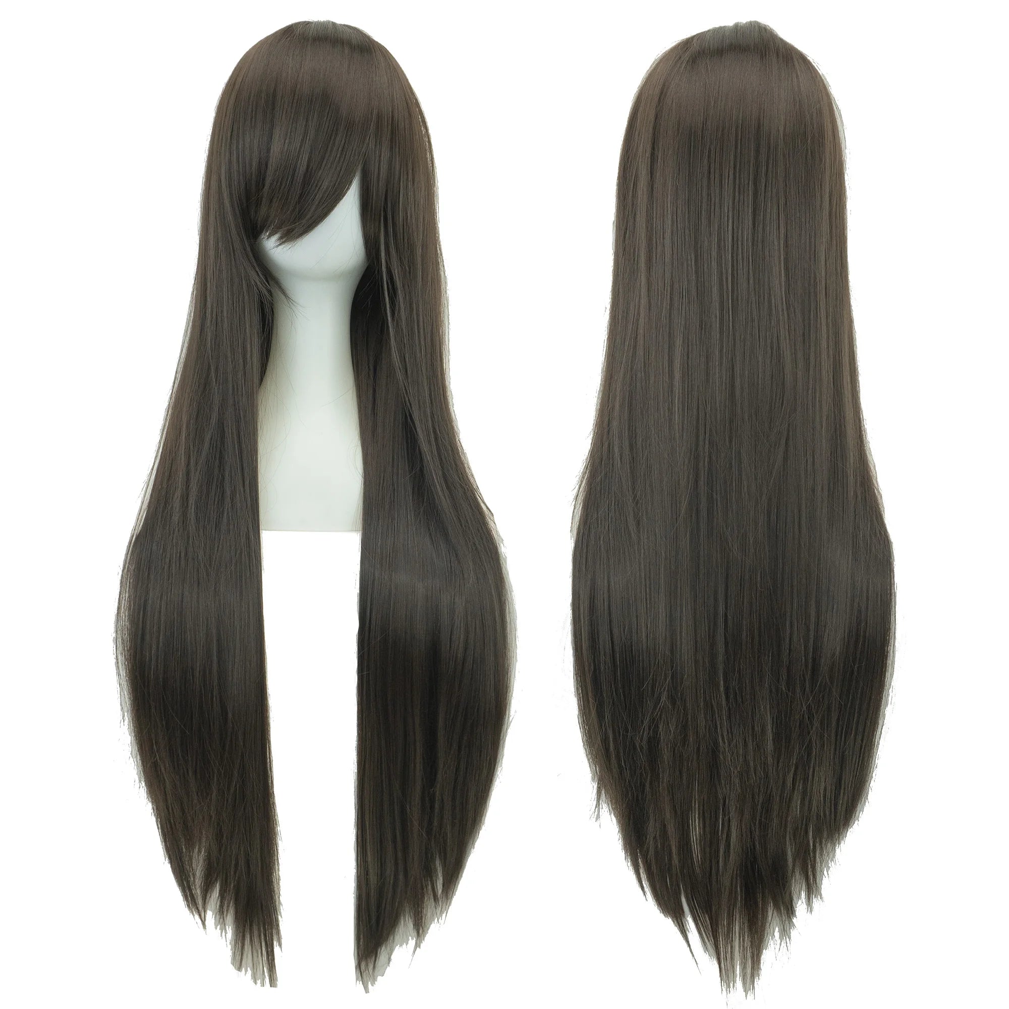 Perruque synthétique Soowee de 80 cm de long, blanche et violette, idéale pour le cosplay, les fêtes et les coiffures noires. Cheveux raides. Postiche pour femme.