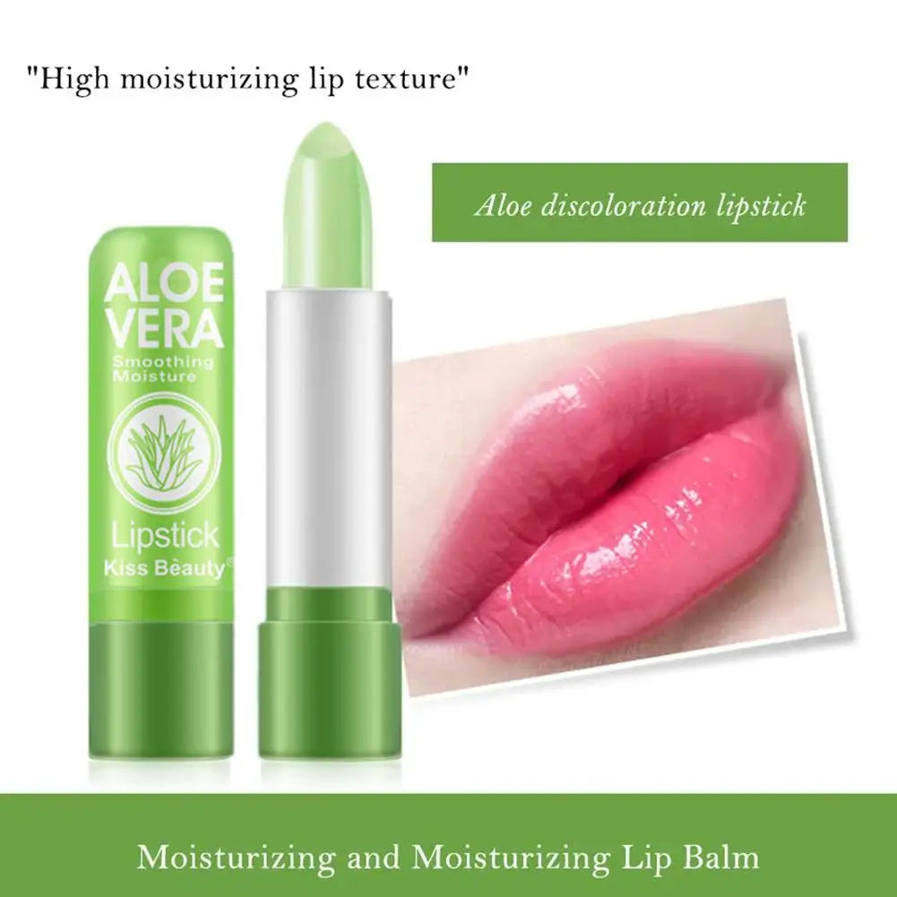 Rouge à lèvres à l'aloe vera changeant de couleur, baume à lèvres longue tenue, hydratant et activé par la température, soin nourrissant pour les lèvres résistant à la décoloration