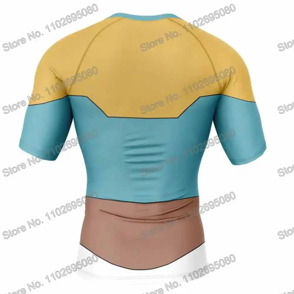 Vêtements de surf Invincible 4 BJJ MMA Rash Guard Homme Manches Courtes T-shirt de plongée Maillot de bain moulant Combinaison de plage d'été Femme GYM