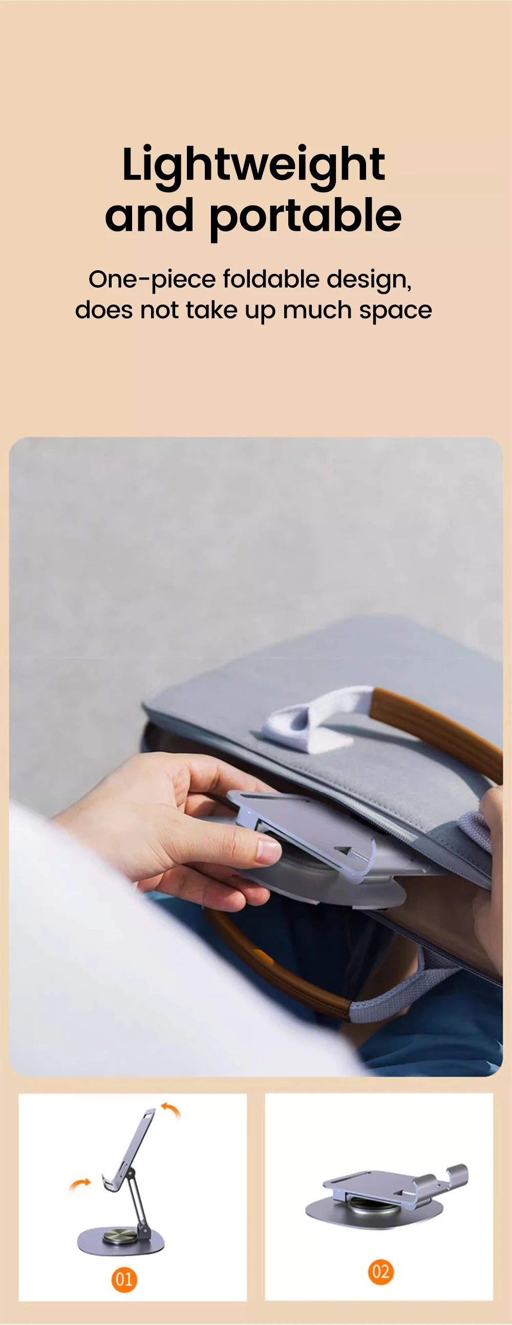 Support de téléphone portable rotatif Olaf pour table, compatible iPad, Samsung et iPhone 15, 14 et 13 pouces.