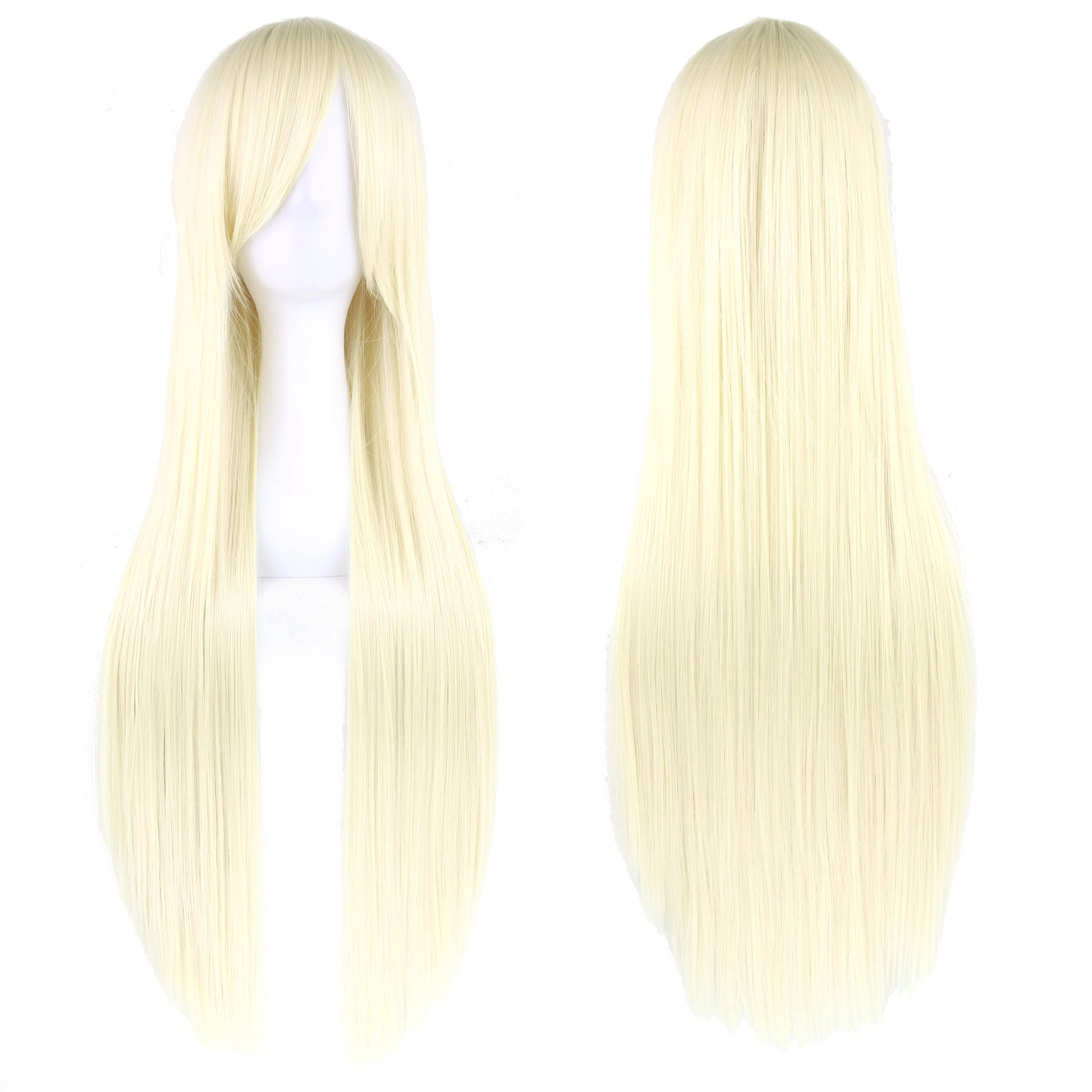 Perruque synthétique Soowee de 80 cm de long, blanche et violette, idéale pour le cosplay, les fêtes et les coiffures noires. Cheveux raides. Postiche pour femme.