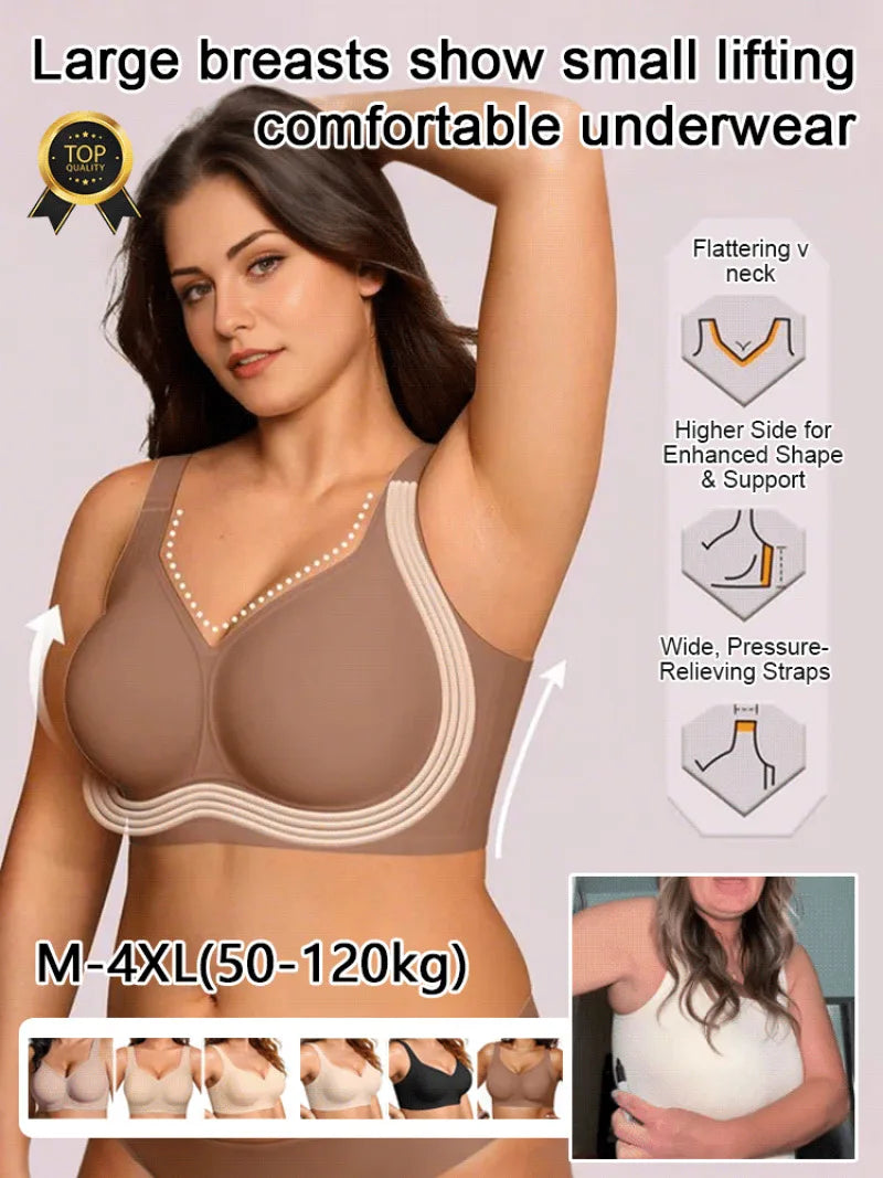 Push-Up Lifting Wireless Bra, Women's Comfortable Seamless Underwear,Soft Breathable Skin-Friendly,No Steel Ring,Ideal for Daily