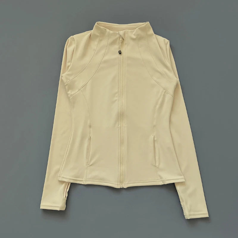 Vêtements de yoga coupe-vent, vêtements de sport pour femme, sweat-shirt à manches longues, veste de sport, haut d'entraînement pour femme, vêtements de sport
