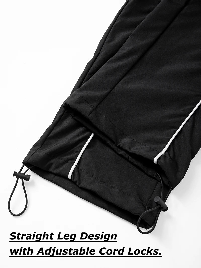 Pantalon de sport tendance pour homme, avec lignes, idéal pour la salle de sport et la course à pied. Poches latérales, séchage rapide et respirant.