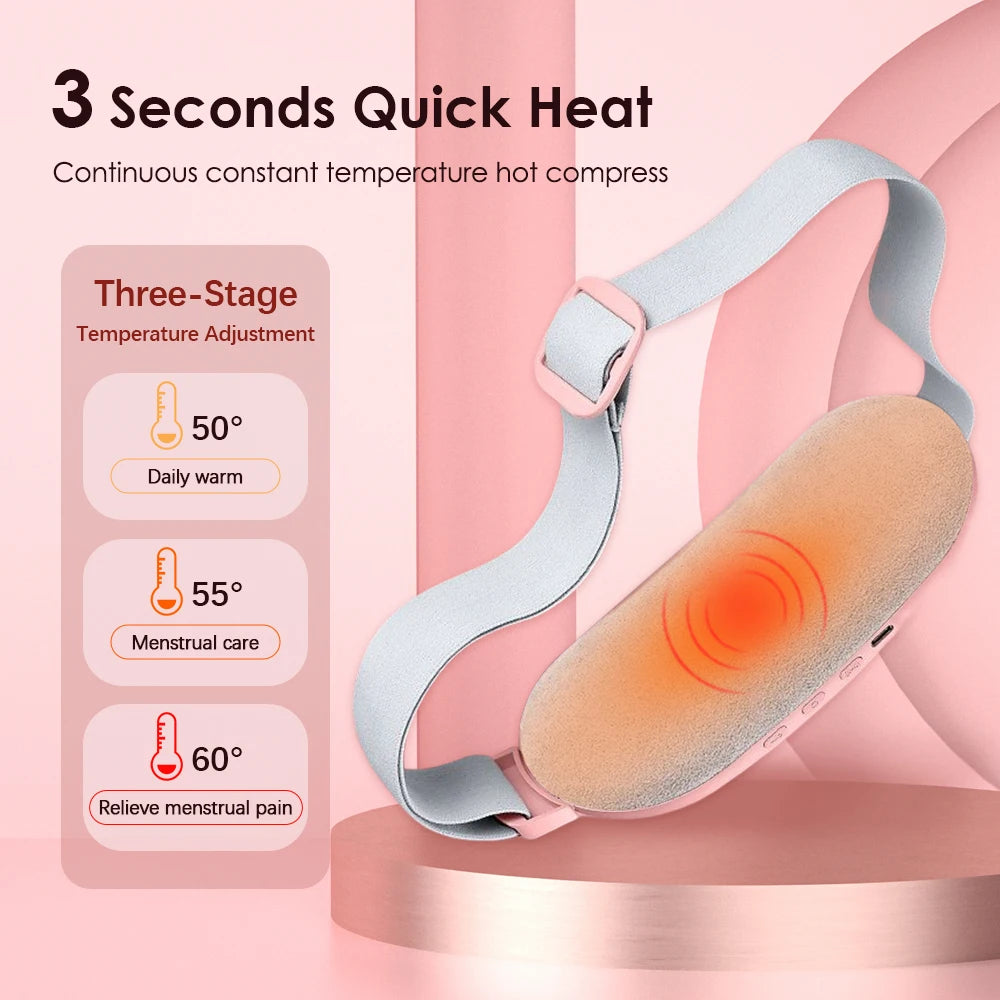 Ceinture chauffante vibrante de massage électrique pour la taille, le ventre et l'abdomen, idéale pour soulager les crampes menstruelles.