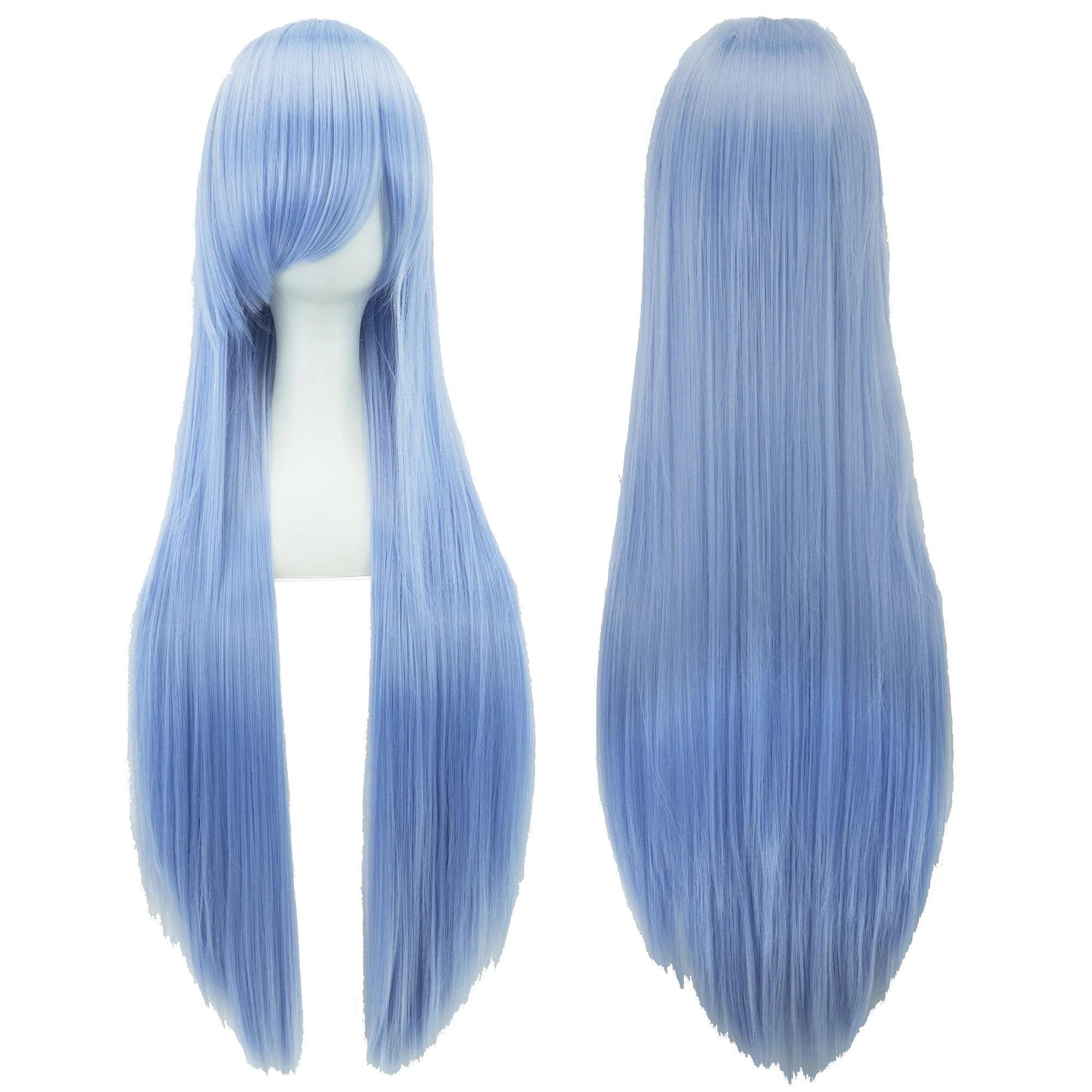 Perruque synthétique Soowee de 80 cm de long, blanche et violette, idéale pour le cosplay, les fêtes et les coiffures noires. Cheveux raides. Postiche pour femme.