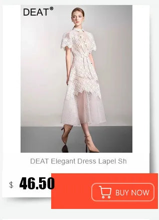 DEAT Elegant Dress O-neck Embroidery Gauze Patchwork A-line Solid Women's Evening Party Dresses 2026 Spring New Fashion 35Z927
